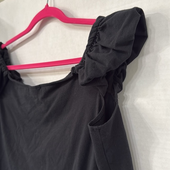 Who What Wear Black Puff Cap Sleeve Fitted Top Staple Piece Workwear Casual  XL - Picture 6 of 8